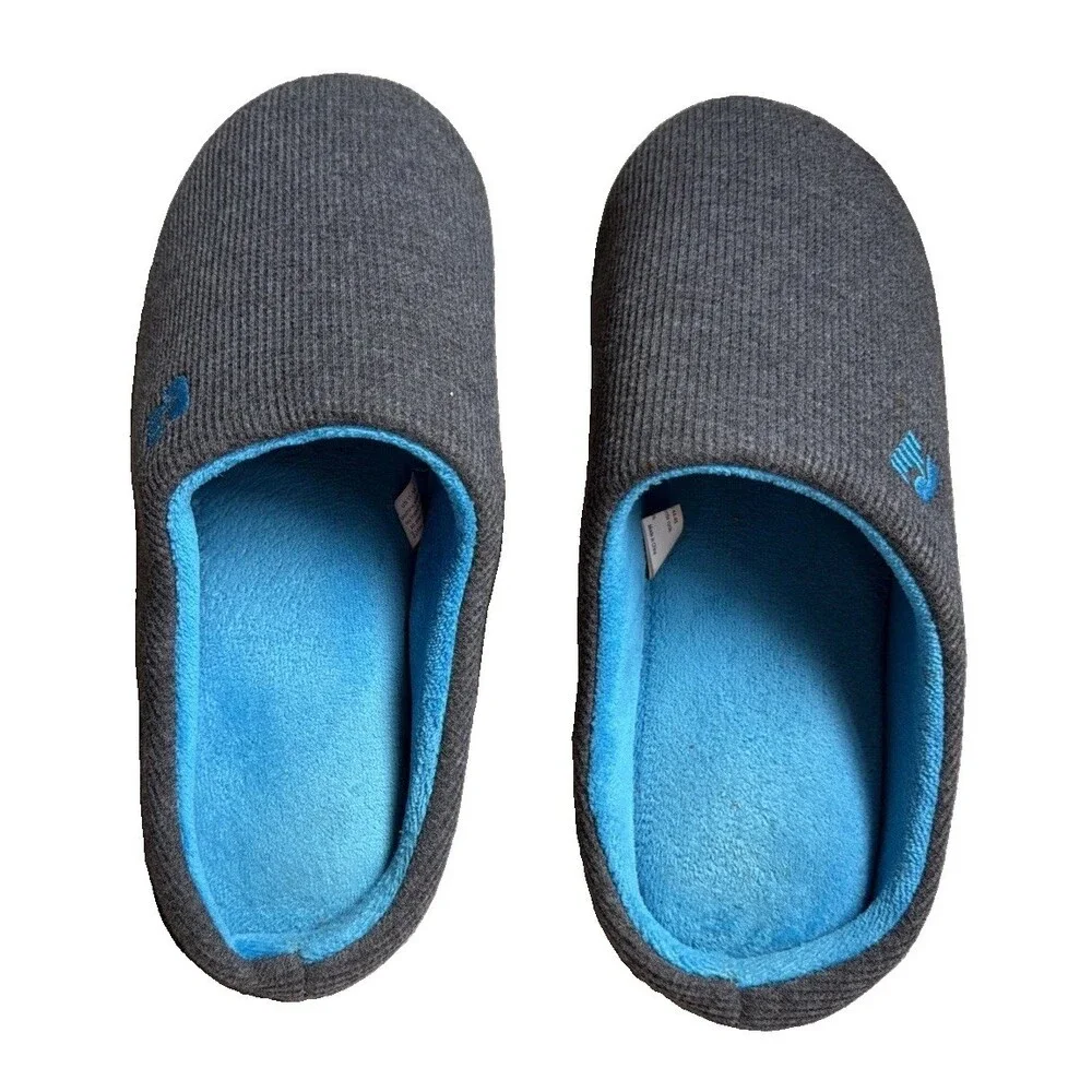 RockDove Two-Tone Memory Foam Slipper for Men, Size US 11-12 - Dark Gray/Blue